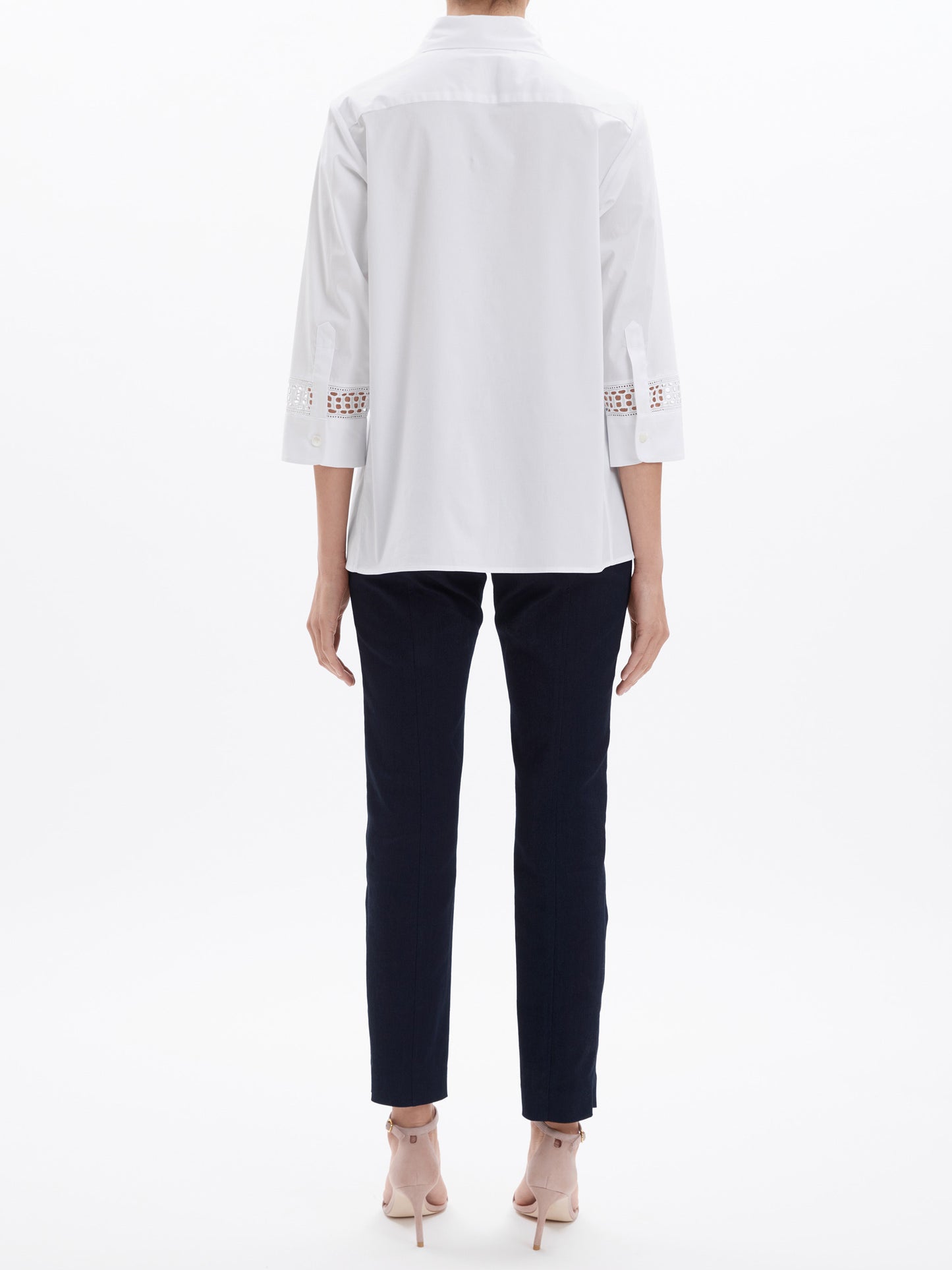 Laura Cotton Blouse with Lace Insert