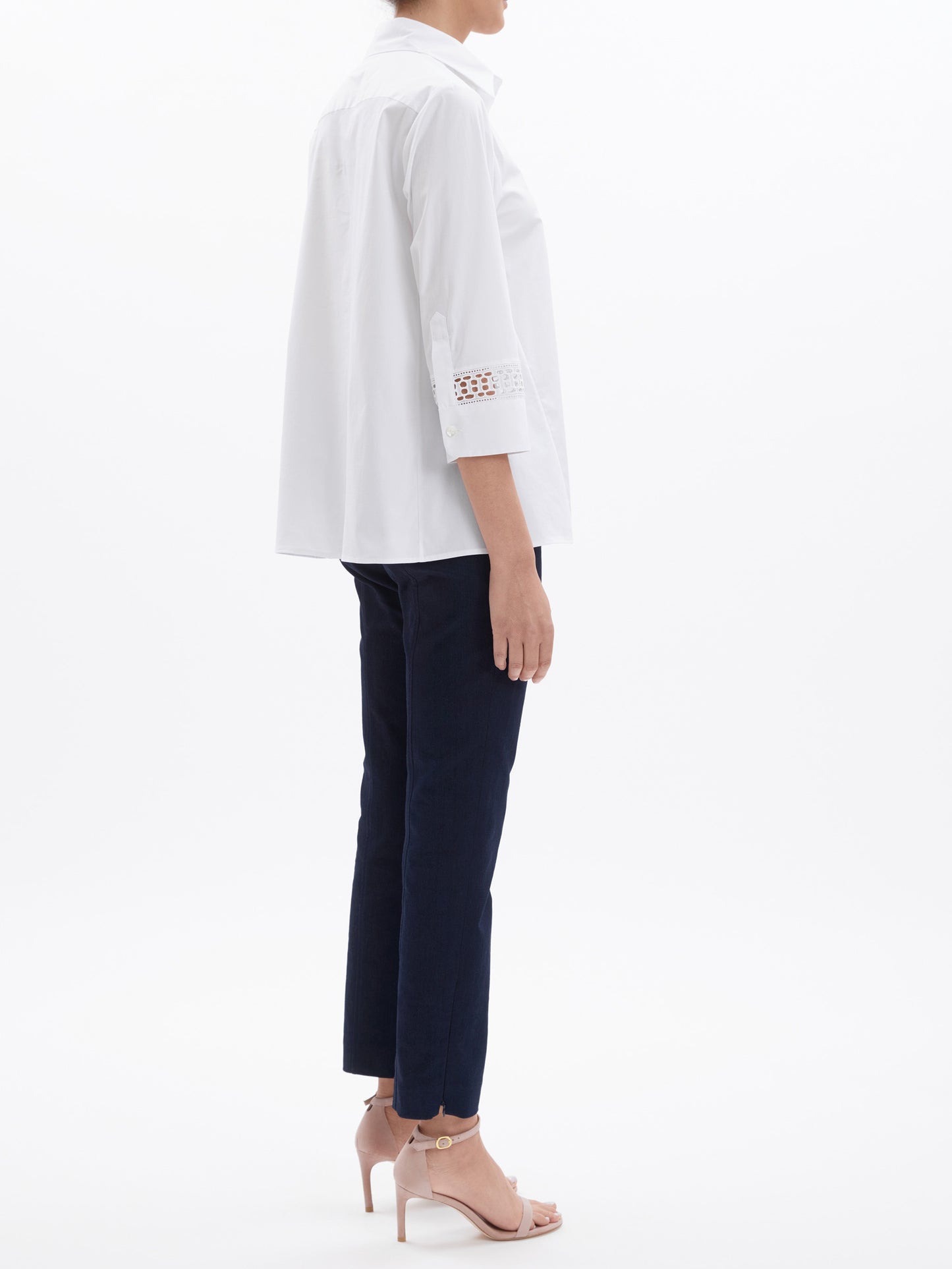 Laura Cotton Blouse with Lace Insert