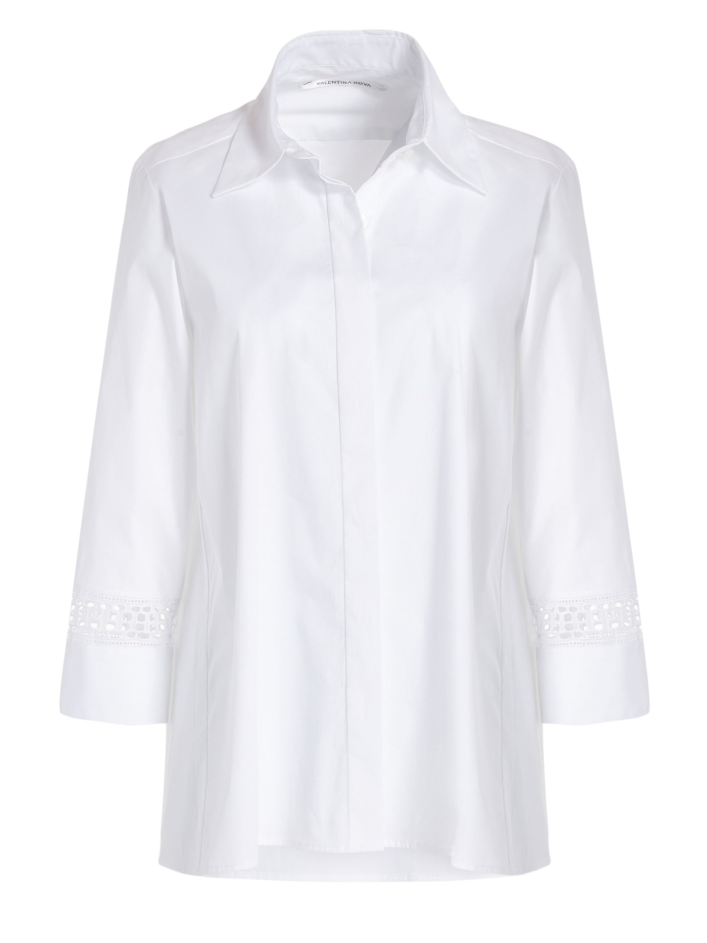 Laura Cotton Blouse with Lace Insert